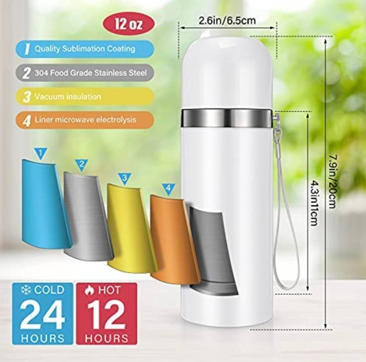 SUBLIMATION THERMOS 12oz Perth Vinyl Supplies