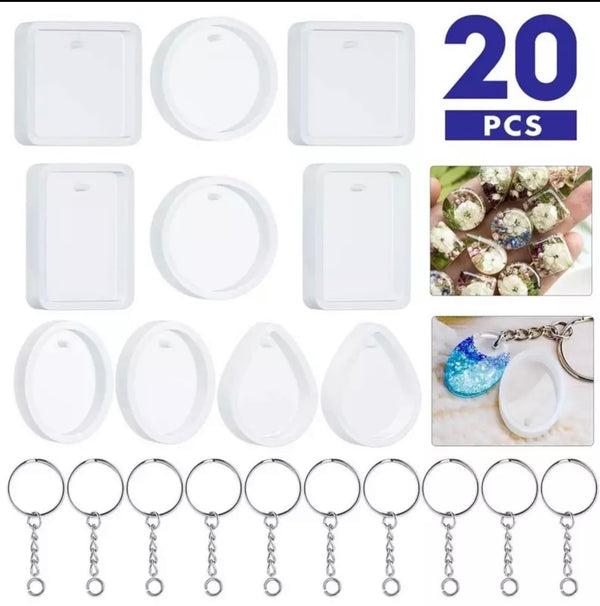 KEYCHAIN SILICONE MOULD SET 20PC