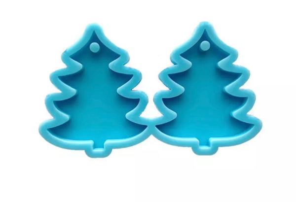 RESIN MOULD XMAS PINE TREE EARRINGS